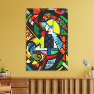 Toile Peinture Moderniste Géométrique Colorée Abstraite