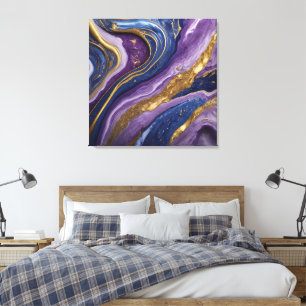 Toile Peinture murale Abstraite de luxe Violet, bleu e
