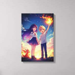 Toile Peinture murale colorée en Imaginaire pour enfants