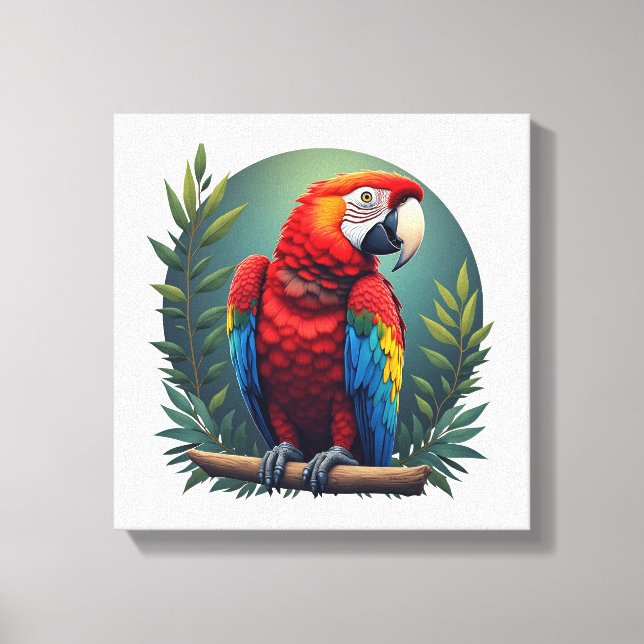 Toile Peinture murale couleur Macaw Oiseau (Recto)