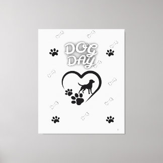 Toile Peinture murale de chien - Décor Amoureux des chie