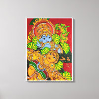 Peinture murale de Krishna radha