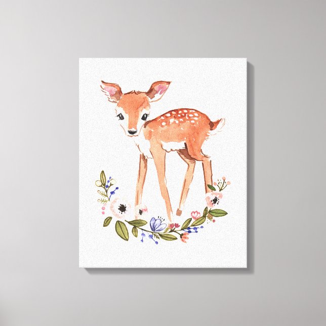 Toile Peinture murale de petit cerf (Recto)