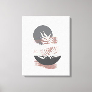 Toile Peinture murale minimaliste rose et gris