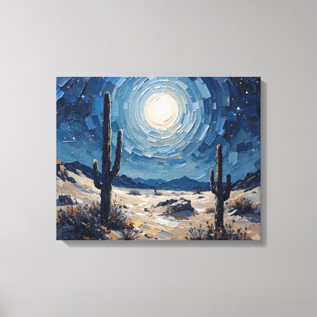 Toile Peinture murale Moonlit Desert Premium Emballé (Recto)