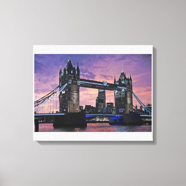 Toile Peinture nocturne du London Tower Bridge (Recto)
