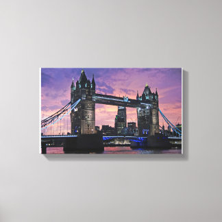 Toile Peinture nocturne du London Tower Bridge