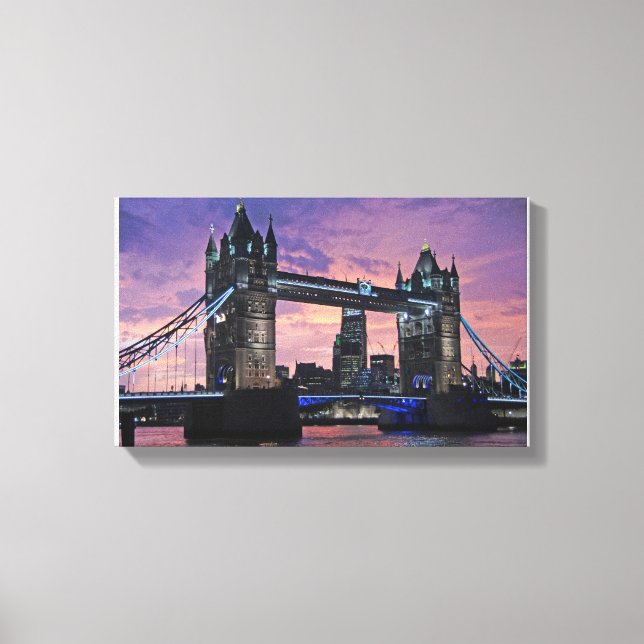 Toile Peinture nocturne du London Tower Bridge (Recto)