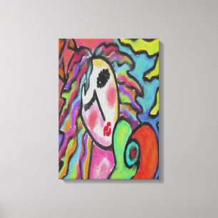 Toile Peinture numérique Abstraite au coeur sauvage