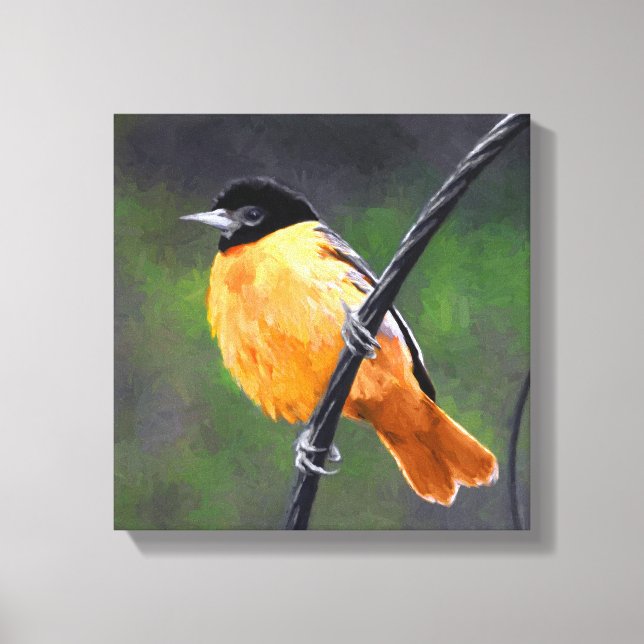 Toile Peinture Oriole - Art Oiseau Original (Recto)