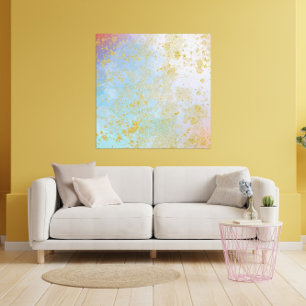 Toile Peinture pailletée dorée fausse artistique abstrai