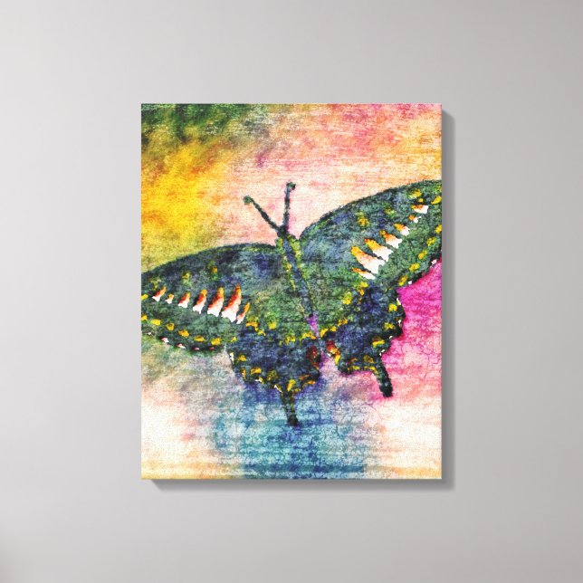 Toile Peinture papillon Art Monet (Recto)