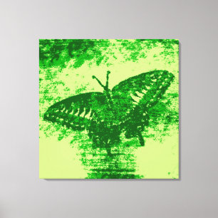 Toile Peinture papillon vert Art Monet