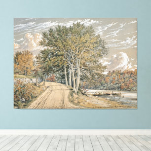 Toile Peinture paysagère vintage rivière Harlem