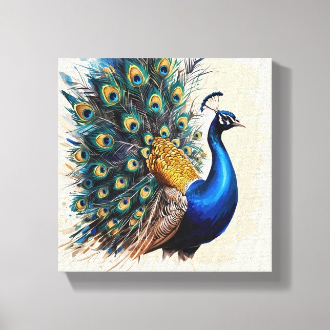 Toile Peinture Peacock chanceux (Recto)