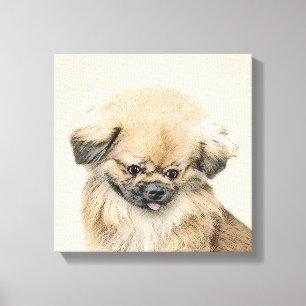 Toile Peinture Pekingese - Cute Original Chien Art