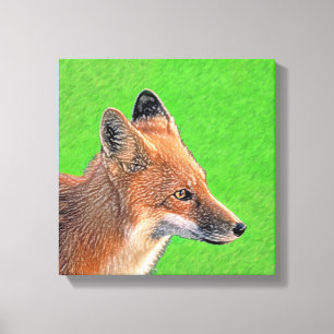 Toile Peinture Red Fox - Art original de la faune