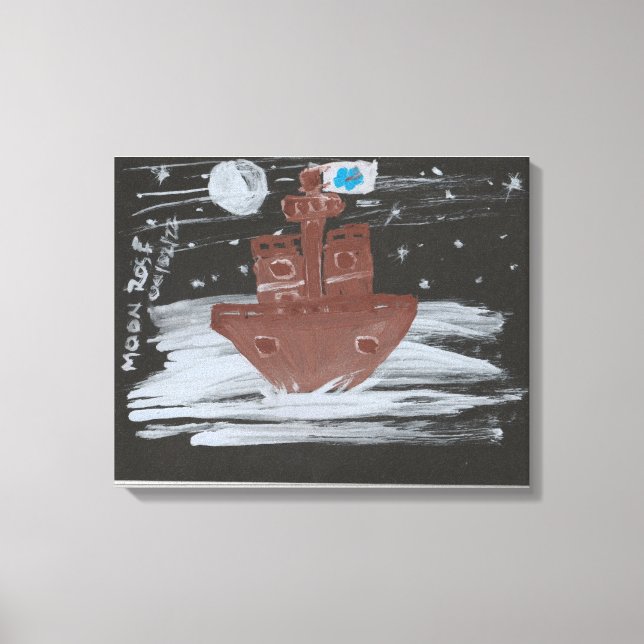 Toile Peinture Rose de lune (Recto)