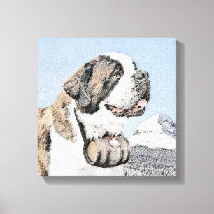Toile Peinture Saint Bernard - Cute Original Chien Art