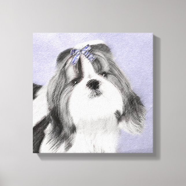 Toile Peinture Shih Tzu - Cute Original Chien Art (Recto)