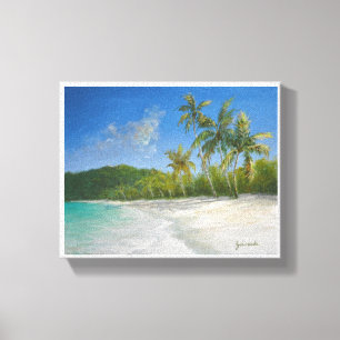 Toile Peinture sur le paysage marin des Caraïbes Imprime