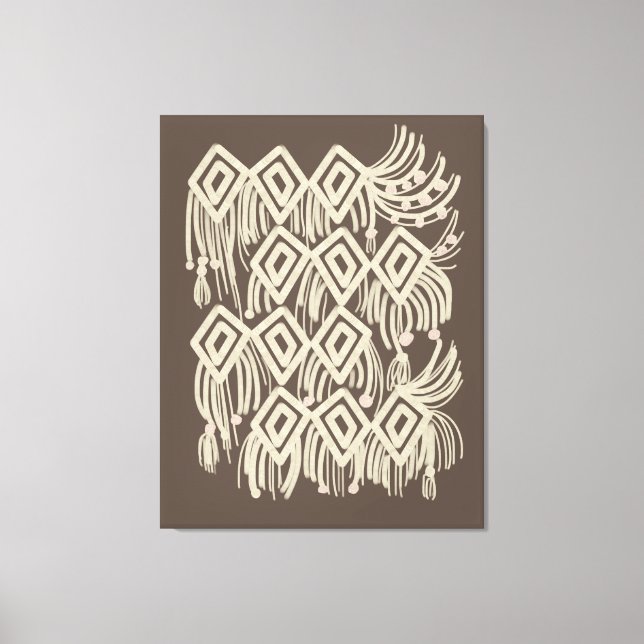 Toile Peinture suspendue boho macramé (Recto)