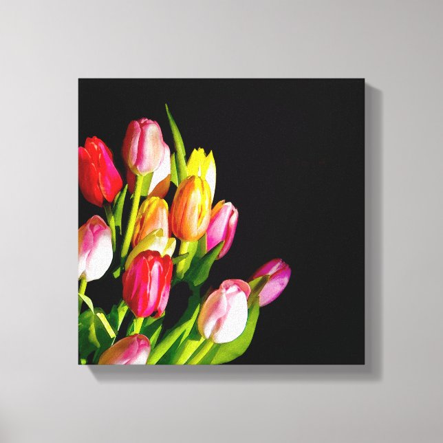 Toile Peinture Tulip - Art Fleur original (Recto)