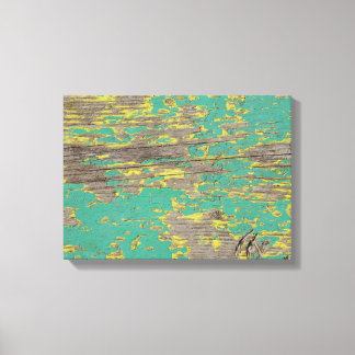 Toile Peinture verte et jaune