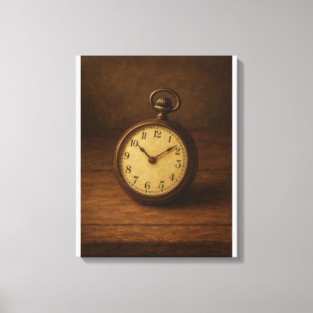 Toile Peinture vintage Montre-Poche (Recto)