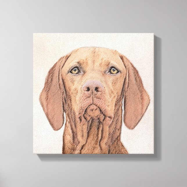 Toile Peinture Vizsla - Joli art original chien (Recto)