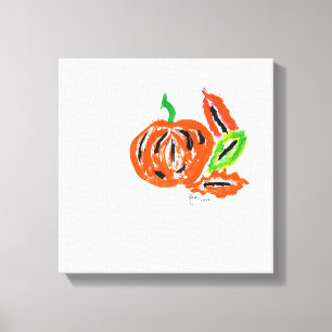 Toile Peinture Whimsical d'aquarelle de Citrouille