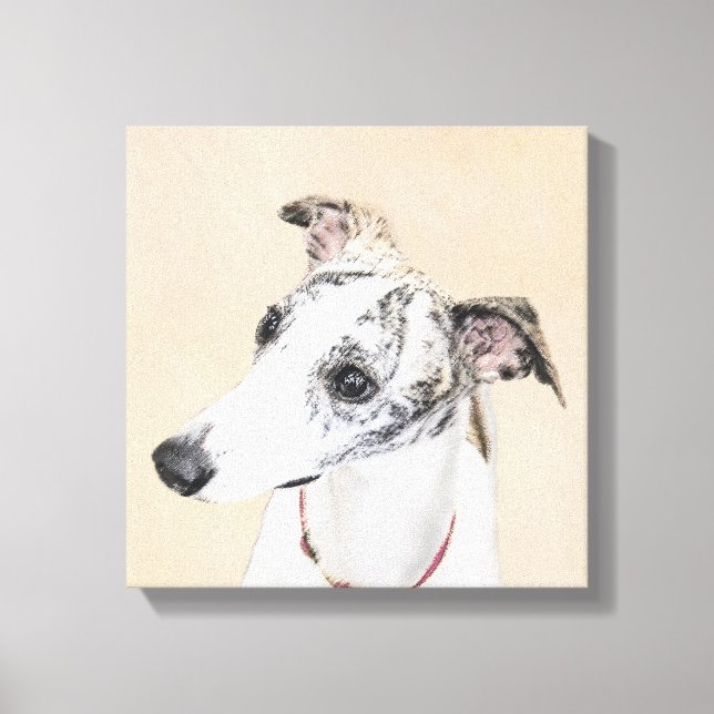 Toile Peinture Whippet - Jolie art original chien (Recto)
