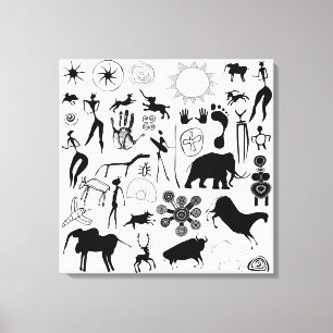 Toile peintures rupestres