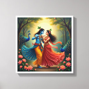 Toile Peintures spirituelles de Radha Krishna 🌺🎶.