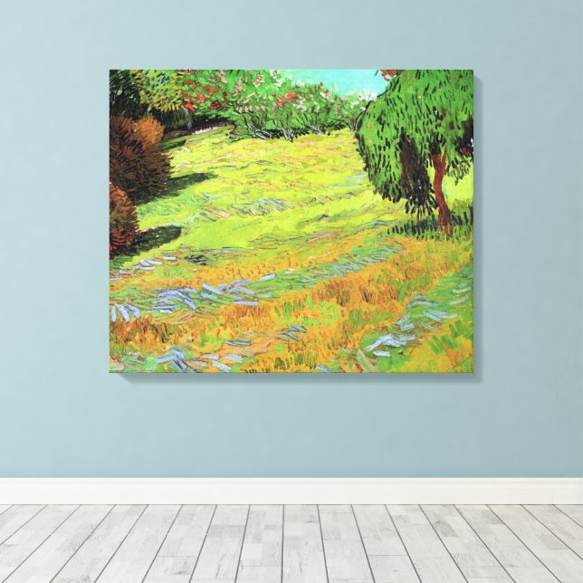 Toile Pelouse ensoleillée dans un parc public par Vincen (Insitu (Plancher de Bois))