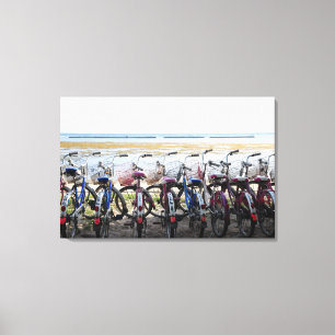 Toile Penchement de bicyclette d'anciens garé dans une