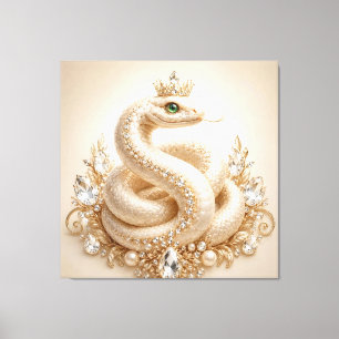 Toile Pendentif Couronne de Serpent en Cristal Beige Art