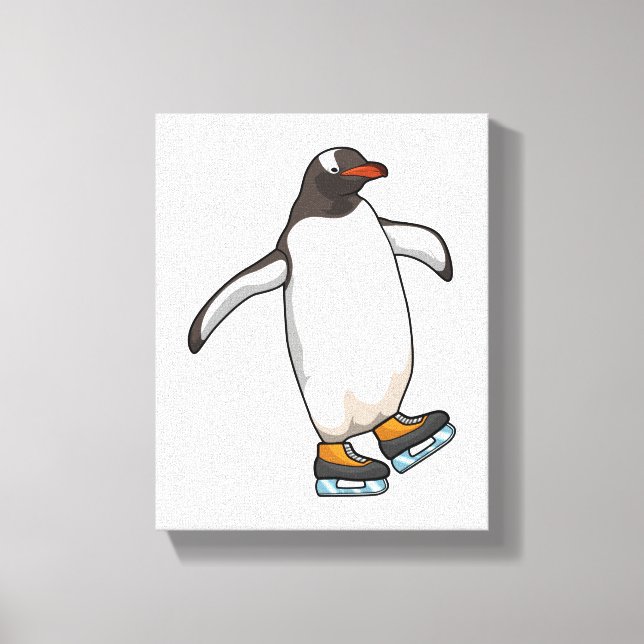 Toile Penguin at Ice skating with Ice skates (Recto)