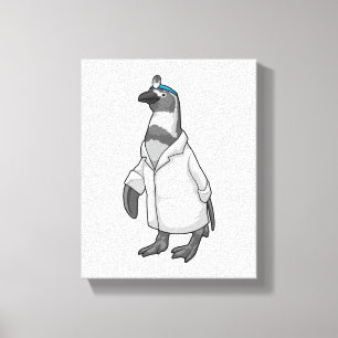 Toile Penguin comme docteur avec le manteau du docteur