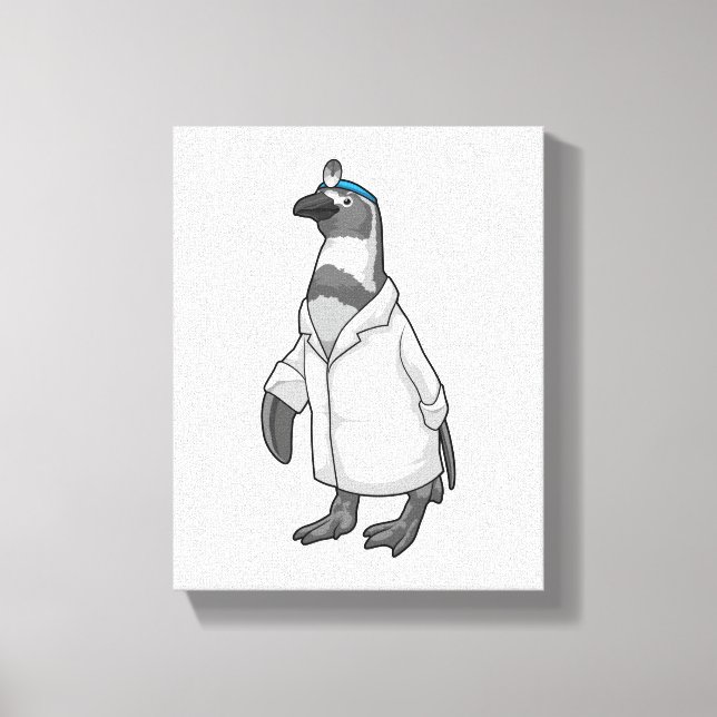 Toile Penguin comme docteur avec le manteau du docteur (Recto)