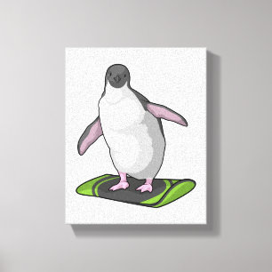 Toile Penguin en Snowboardeur avec Snowboard