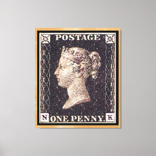 Toile Penny Black Postage Timbre