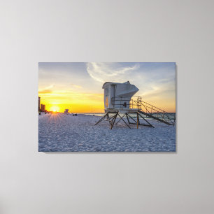 Toile Pensacola Beach Lifeguard Station Sunrise Canvas