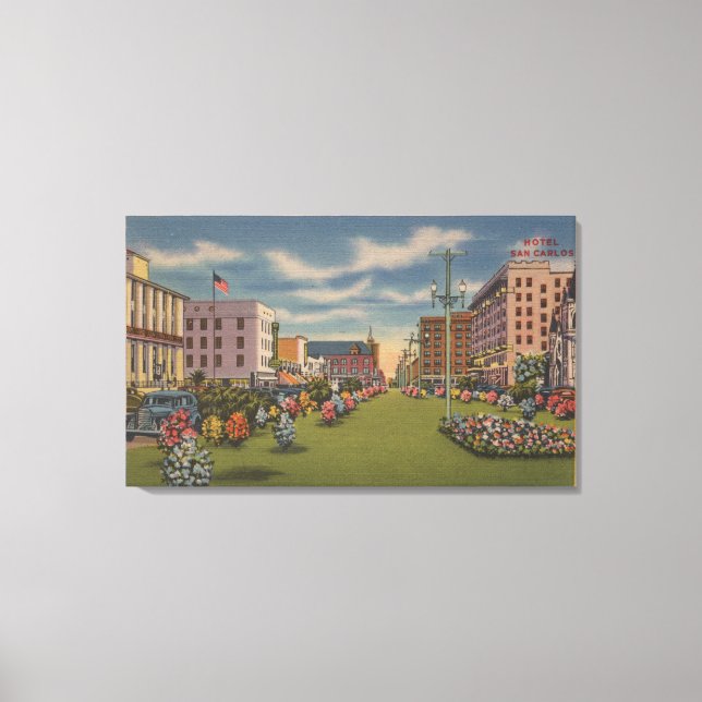 Toile Pensacola, FL - Vue Sud de Palafox (Recto)