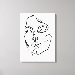 Toile Pensées linéaires - visage