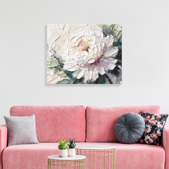Toile Peony blanc Impasto Art (Insitu(Salon))