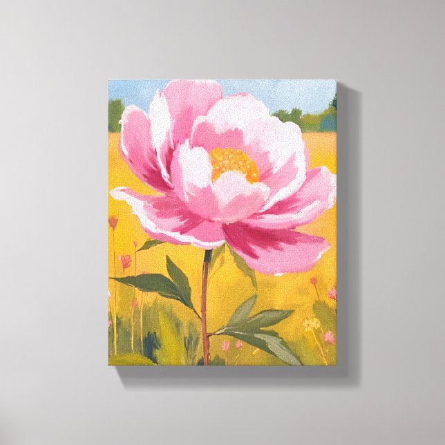 Toile Peony Blossom | Pink Flower Field Watercolor (Recto)