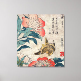 Toile Peony et Canary, Katsushika Hokusai