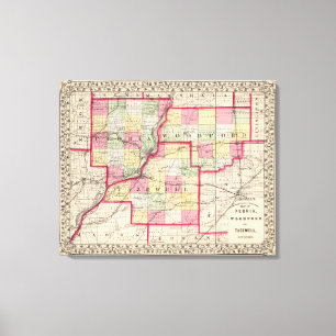Toile Peoria, Woodford, comtés de Tazewell