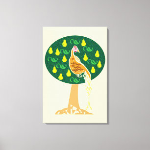 Toile Perdrix dans un poirier